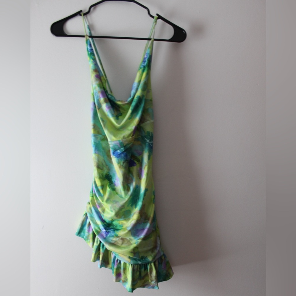 For Love And Lemons Green and Purple Dress